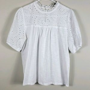 Mustard Seed Short Sleeve Eyelet Top New With Tags